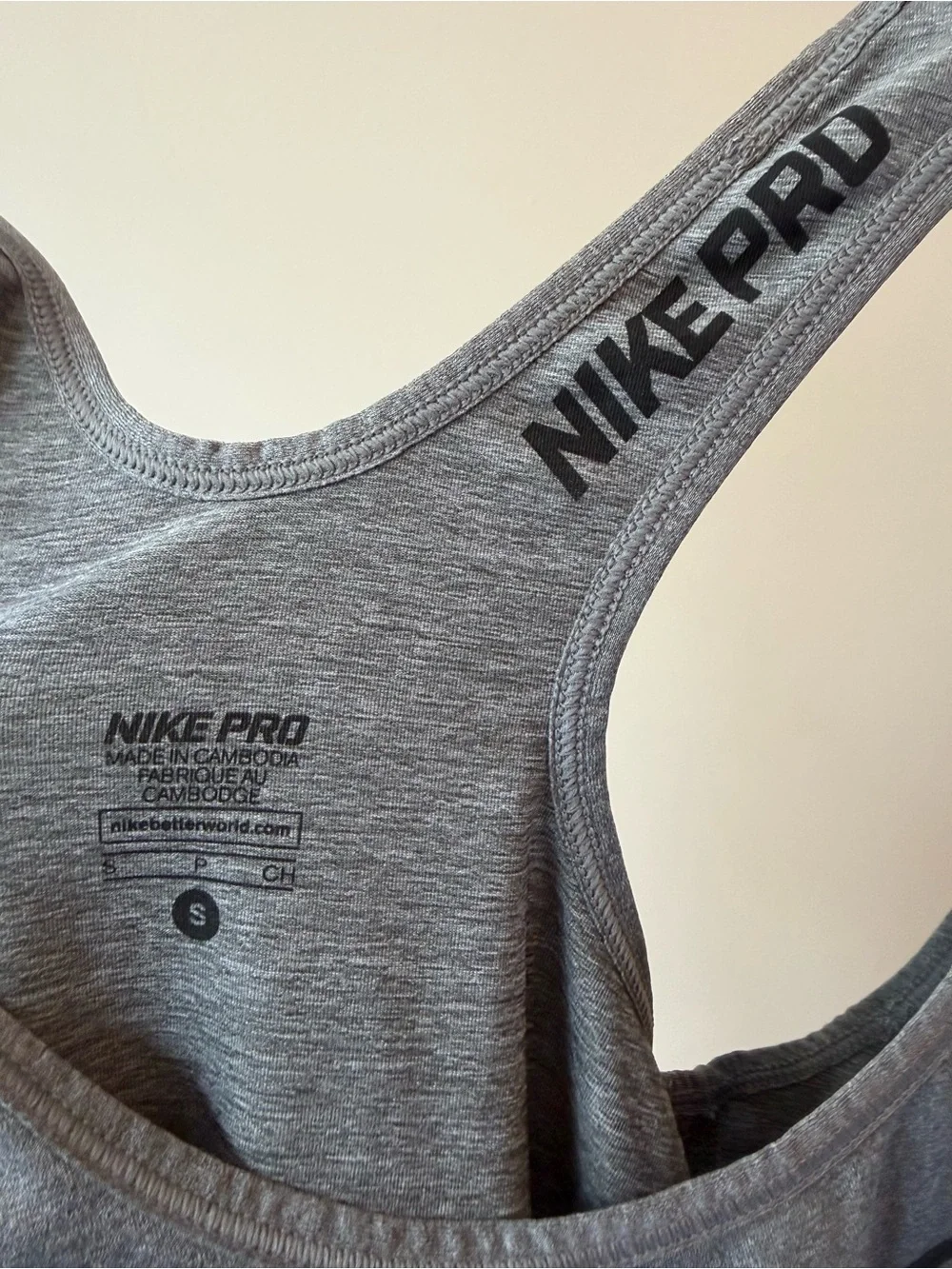 Nike Pro Dri-Fit Racerback Tank Top Size S | Heather Gray | Workout | VGUC